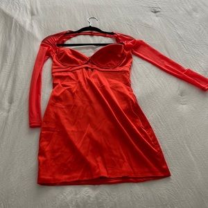 Orange satin dress  from oh Polly